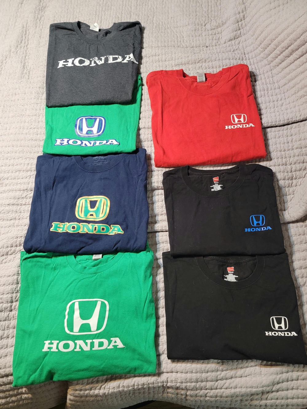 Honda Unisex Logo T-Shirt - Red, Black, Green, Navy, Charcoal